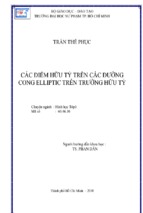 Các điểm hữu tỷ trên các đường cong elliptic trên trường hữu tỷ