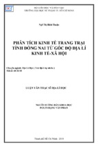 Phân tích kinh tế trang trại tỉnh đồng nai từ góc độ địa lí kinh tế xã hội