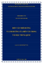 Biến văn thời đường và ảnh hưởng của biến văn trong văn học trung quốc