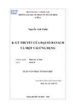 K–lý thuyết của đại số banach và một vài ứng dụng