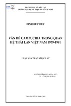 Vấn đề campuchia trong quan hệ thái lan việt nam 1979 1991