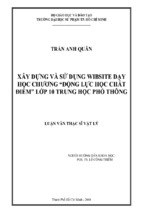 Xây dựng và sử dụng wibsite dạy học chương “động lực học chất điểm” lớp 10 trung học phổ thông