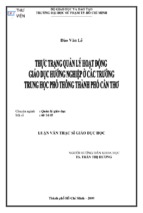 Thực trạng quản lý hoạt động giáo dục hướng nghiệp ở các trường trung học phổ thông thành phố cần thơ