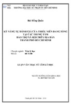 Kỹ năng tự đánh giá của thiếu niên đang sống tại các trung tâm bảo trợ xã hội trên địa bàn thành phố hồ chí minh