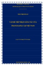 Vấn để tiếp nhận sáng tác của franz kafka tại việt nam