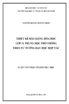 Thiết kế bài giảng hóa học lớp 11 trung học phổ thông theo tư tưởng dạy học hợp tác