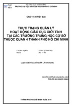 Thực trạng quản lý hoạt động giáo dục giới tính  tại các trường trung học cơ sở thuộc quận 4 thành phố hồ chí minh