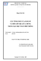 Các tính chất của hàm số và mối liên hệ giữa chúng trong dạy học toán phổ thông