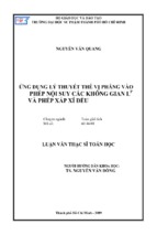 ứng dụng lý thuyết thế vị phẳng vào  phép nội suy các không gian lp  và phép xấp xỉ đều