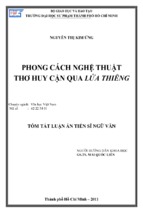 Phong cách nghệ thuật thơ huy cận qua lửa thiêng