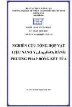 Nghiên cứu tổng hợp vật liệu nano y0.8la0.2feo3 bằng phương pháp đồng kết tủa