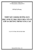 Thiết kế e book hướng dẫn học sinh tự học phần hóa vô cơ lớp 10 chương trình nâng cao