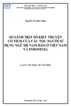 So sánh một số kiểu truyện cổ tích của các tộc người sử dụng ngữ hệ nam đảo ở việ