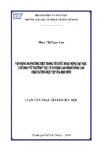 Vận dụng đa phương tiện trong tổ chức hoạt động dạy học chương “từ trường” vật lý 11 nâng cao nhằm nâng cao chất lượng học tập của học sinh