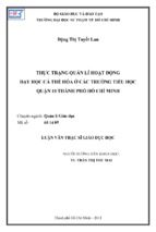 Thực trạng quản lí hoạt động dạy học cá thể hóa ở các trường tiểu học quận 10 thành phố hồ chí minh