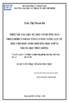 Thiết kế tài liệu tự học có hướng dẫn theo môđun nhằm tăng cường năng lực tự học cho học sinh giỏi hóa học lớp 12 trung học phổ thông