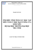 Tìm hiểu tính tích cực học tập môn tâm lý học đại cương của sinh viên hệ đại học trường đại học trà vinh