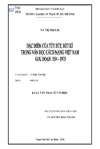 đặc điểm của tùy bút, bút kí trong văn học cách mạng việt nam giai đoạn 1954 – 1975