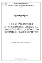 Thiết kế tài liệu tự học có hướng dẫn theo mođun nhằm tăng cường năng lực tự học cho học sinh giỏi hóa học lớp 11 thpt