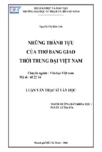 Những thành tựu của thơ bang giao thời trung đại việt nam