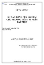 Sự dao động của nghiệm cho phương trình vi phân bậc một