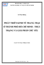 Phát triển kinh tế trang trại ở thành phố hồ chí minh   thực trạng và giải pháp chủ yếu