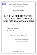 Vấn đề an ninh lương thực vùng đồng bằng sông cửu long hiện trạng và giải pháp