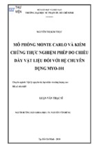 Mô phỏng monte carlo và kiểm chứng thực nghiệm phép đo chiều dày vật liệu đối với hệ chuyên dụng myo 101