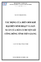 Tác động của biến đổi khí hậuđến sinh hoạt và sản xuất của dân cưhuyện gò công đông tỉnh tiền giang