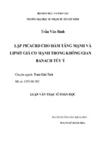 Lặp picacrd cho hàm tăng mạnh và lipsit giả co mạnh trong không gian banach tùy ý