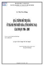 Quá trình đô thị hóa ở thành phố biên hòa (tỉnh đồng nai) giai đoạn 1986   2005