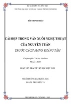 Cái đẹp trong văn xuôi nghệ thuật của nguyễn tuân trước cách mạng tháng tám