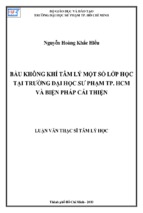 Bầu không khí tâm lý một số lớp học tại trường đại học sư phạm tp. hcm và biện pháp cải thiện