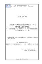 Intervention énonciative sur la phrase sự can thiệp của hoạt động thông báo trên bình diện câu