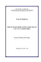 Thơ tế hanh hình tượng nghệ thuật, cấu tứ và giọng điệu