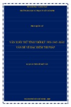 Văn xuôi trữ tình thời kỳ 1930 1945  mấy vấn đề về đặc điểm thi pháp