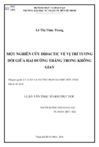 Một nghiên cứu didactic về vị trí tương đối giữa hai đường thẳng trong không gian