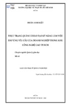 Thực trạng quản lý đào tạo kỹ năng làm việc đáp ứng yêu cầu của doanh nghiệp trong khu công nghệ cao tp.hcm