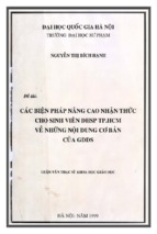 Các biện pháp nâng cao nhận thức cho sinh viên đhsp tp.hcm về những nội dung cơ bản của gdds