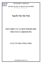 Phát triển cây ăn trái tỉnh bến tre tiềm năng và định hướng