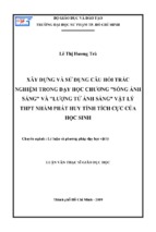 Xây dựng và sử dụng câu hỏi trắc nghiệm trong dạy học chương sóng ánh sáng và lượng tử ánh sáng vật lý thpt nhằm phát huy tính tích cực của học sinh