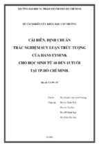 Cải biên, định chuẩn trắc nghiệm suy luận trừu tượng của hans eysenk cho học sinh từ 10 đến 15 tuổi tại tp.hồ chí minh.