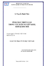 Tính chất triết luận trong văn xuôi nguyễn khải, thời kì đổi mới