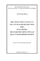 Thực trạng công tác quản lý việc xây dựngtrường học thân thiện ở các trường trung học phổ thông công lập quận 11 thành phố hồ chí minh