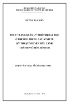 Thực trạng quản lý thiết bị dạy học ở trường trung cấp kinh tế kỹ thuật nguyễn hữu cảnh thành phố hồ chí minh