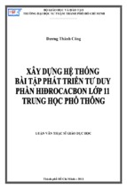 Xây dựng hệ thống bài tập phát triển tư duy phần hiđrocacbon lớp 11 thpt