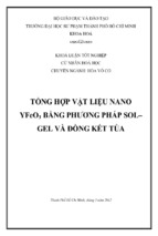 Tổng hợp vật liệu nano yfeo3 bằng phương pháp sol– gel và đồng kết tủa