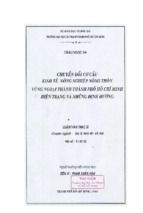 Chuyển đổi cơ cấu kinh tế nông nghiệp nông thôn vùng ngoại thành tp.hcm hiện trạng và những định hướng