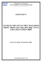 Vận dụng một số cấu trúc hoạt động nhóm trong dạy học hóa học vô cơ lớp 11 ban cơ bản thpt