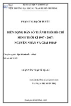 Biến động dân số thành phố hồ chí minh thời kì 1997   2007 nguyên nhân và giải pháp